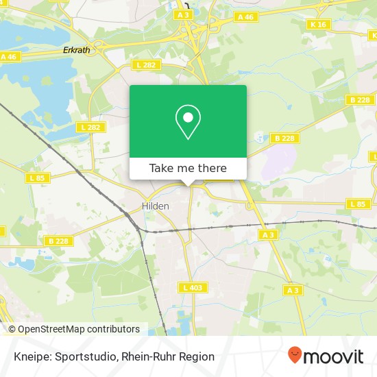 Kneipe: Sportstudio, Mühlenstraße 21 40721 Hilden Karte