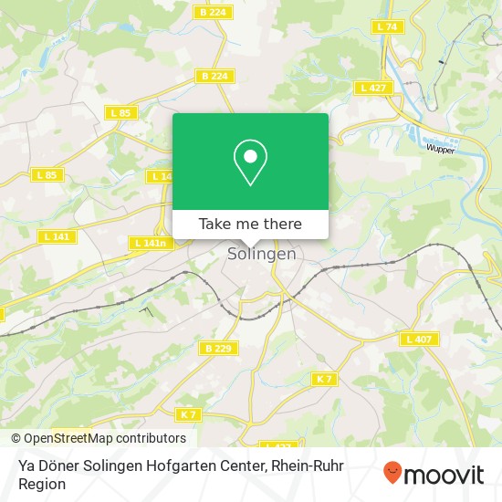 Ya Döner Solingen Hofgarten Center, Kölner Straße 99 42651 Solingen Karte