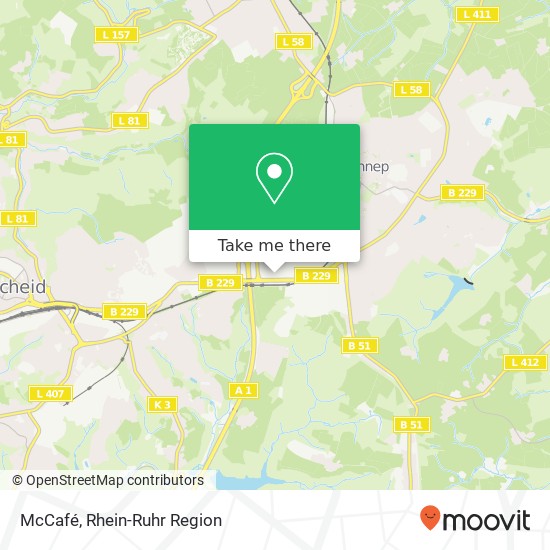McCafé, Jägerwald 8 Lennep, 42897 Remscheid Karte
