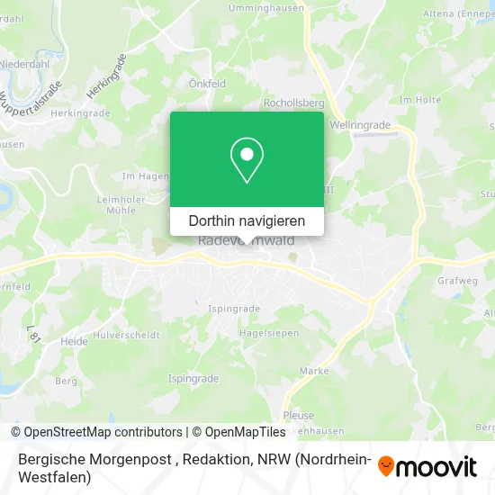 Bergische Morgenpost , Redaktion Karte