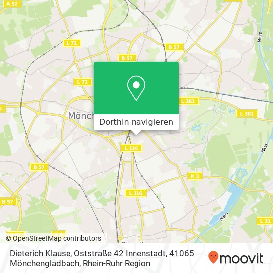 Dieterich Klause, Oststraße 42 Innenstadt, 41065 Mönchengladbach Karte