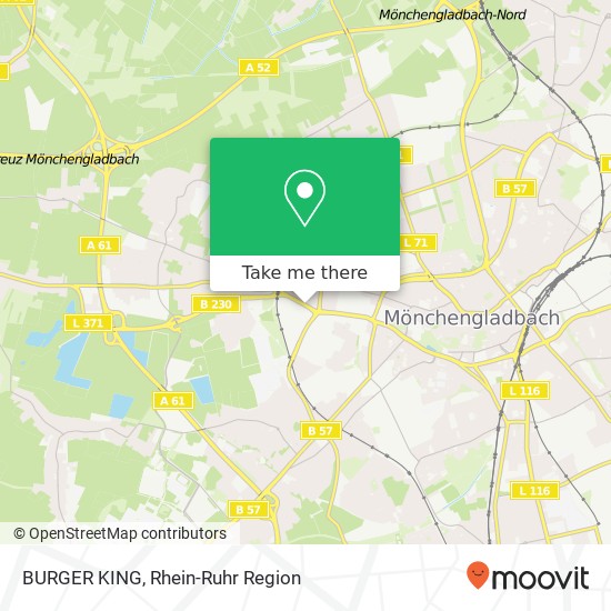 BURGER KING, Waldnieler Straße 239 Waldhausen, 41068 Mönchengladbach Karte