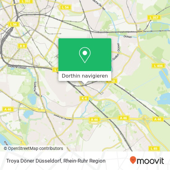 Troya Döner Düsseldorf, Gumbertstraße 114 Eller, 40229 Düsseldorf Karte