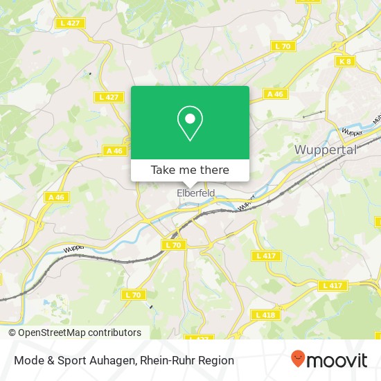 Mode & Sport Auhagen, Grünstraße 28 Elberfeld, 42103 Wuppertal Karte