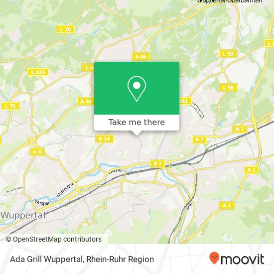 Ada Grill Wuppertal, Wichlinghauser Straße 83 Oberbarmen, 42277 Wuppertal Karte