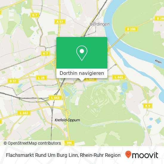 Flachsmarkt Rund Um Burg Linn, Rheinbabenstraße 144 Linn, 47809 Krefeld Karte