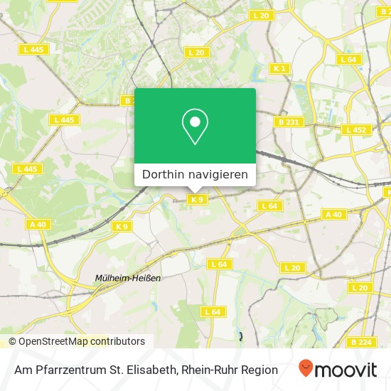 Am Pfarrzentrum St. Elisabeth, Dollendorfstraße 51 Frohnhausen, 45144 Essen Karte