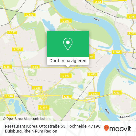 Restaurant Korea, Ottostraße 53 Hochheide, 47198 Duisburg Karte