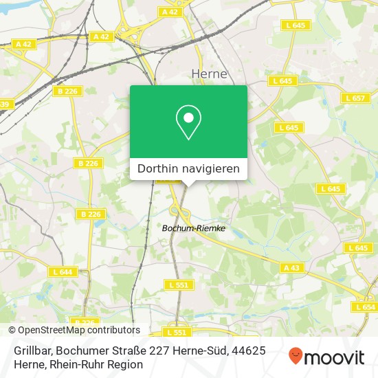 Grillbar, Bochumer Straße 227 Herne-Süd, 44625 Herne Karte