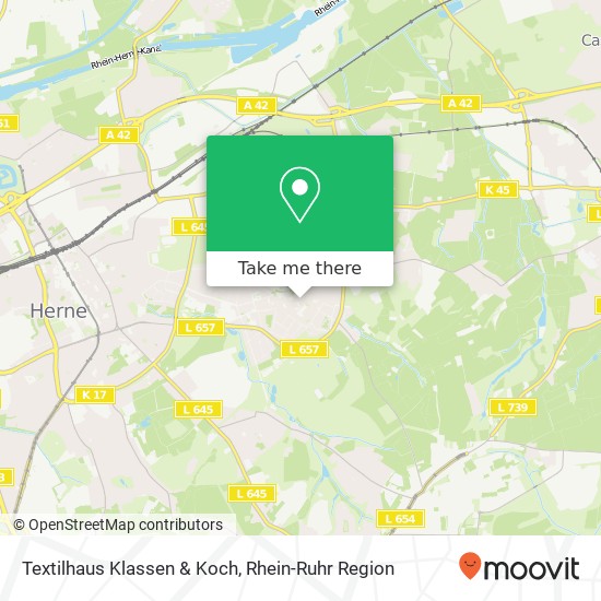 Textilhaus Klassen & Koch, Mont-Cenis-Straße 282 Sodingen, 44627 Herne Karte