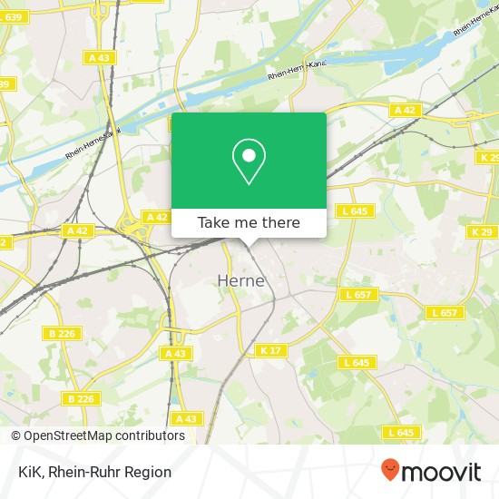 KiK, Bahnhofstraße 70 Herne-Mitte, 44623 Herne Karte