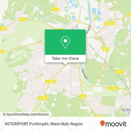 INTERSPORT Profimarkt, Hoffmannallee 23 47533 Kleve Karte