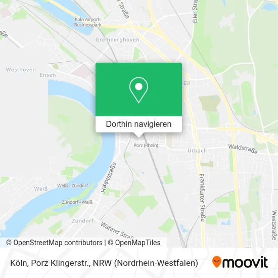 Köln, Porz Klingerstr. Karte