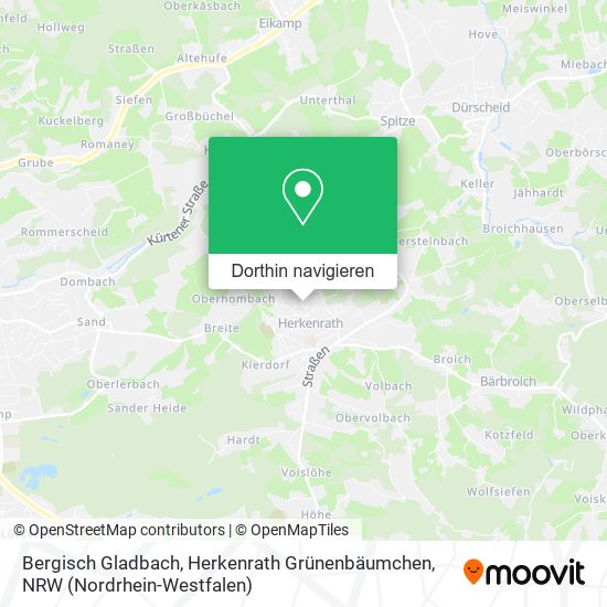 Bergisch Gladbach, Herkenrath Grünenbäumchen Karte