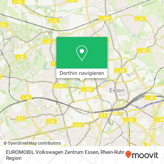 EUROMOBIL Volkswagen Zentrum Essen Karte