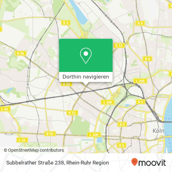 Subbelrather Straße 238 Karte