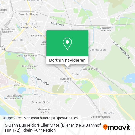 S-Bahn Düsseldorf-Eller Mitte (Eller Mitte S-Bahnhof Hst.1 / 2) Karte