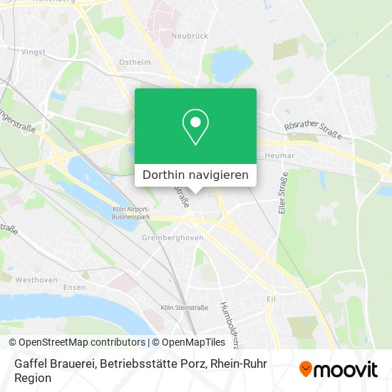 Gaffel Brauerei, Betriebsstätte Porz Karte