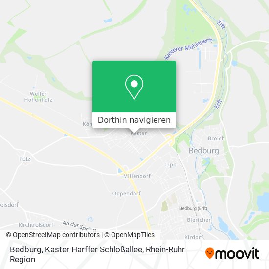 Bedburg, Kaster Harffer Schloßallee Karte