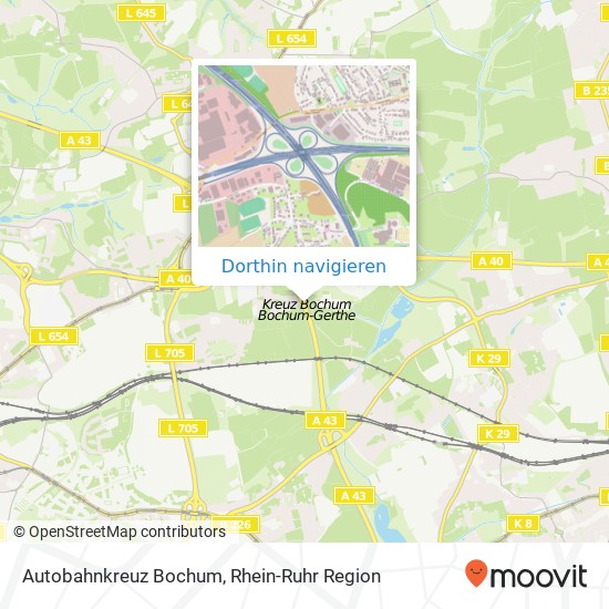 Autobahnkreuz Bochum Karte