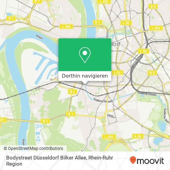 Bodystreet Düsseldorf Bilker Allee Karte