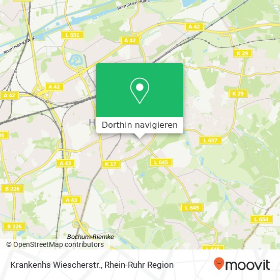 Krankenhs Wiescherstr. Karte