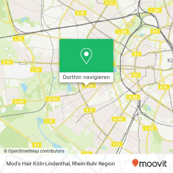 Mod's Hair Köln-Lindenthal Karte
