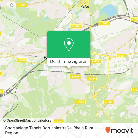 Sportanlage Tennis Borussiastraße Karte