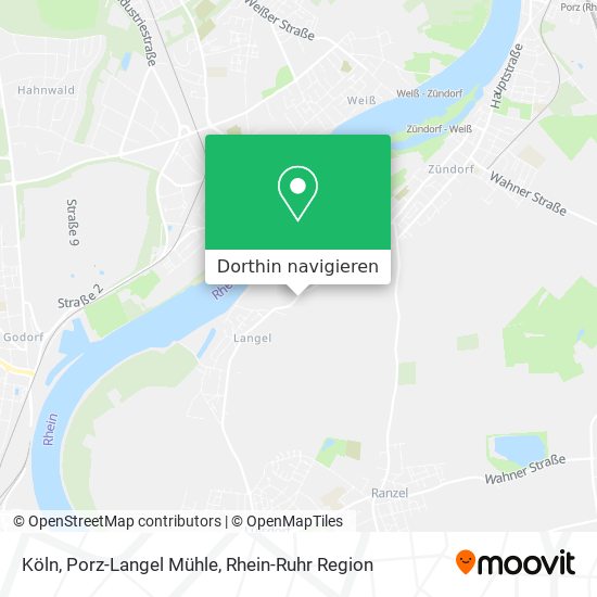 Köln, Porz-Langel Mühle Karte