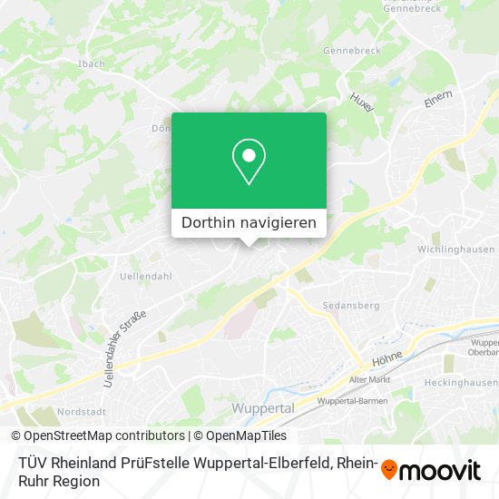 TÜV Rheinland PrüFstelle Wuppertal-Elberfeld Karte