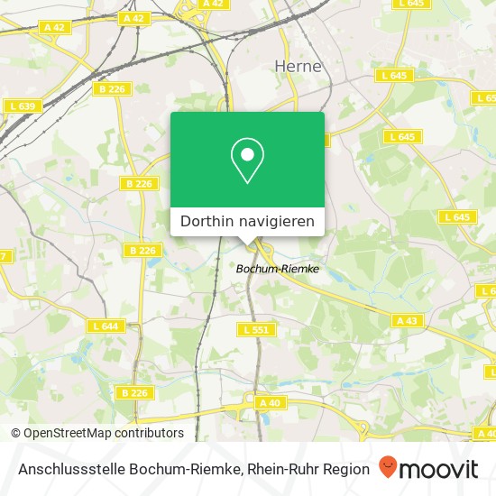 Anschlussstelle Bochum-Riemke Karte