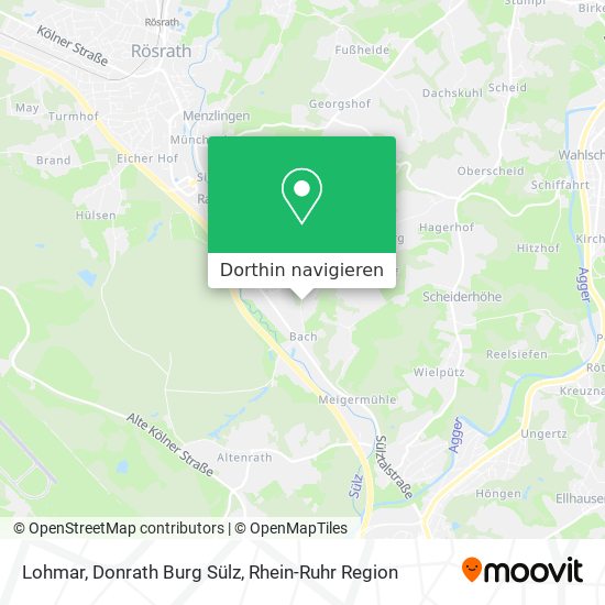 Lohmar, Donrath Burg Sülz Karte