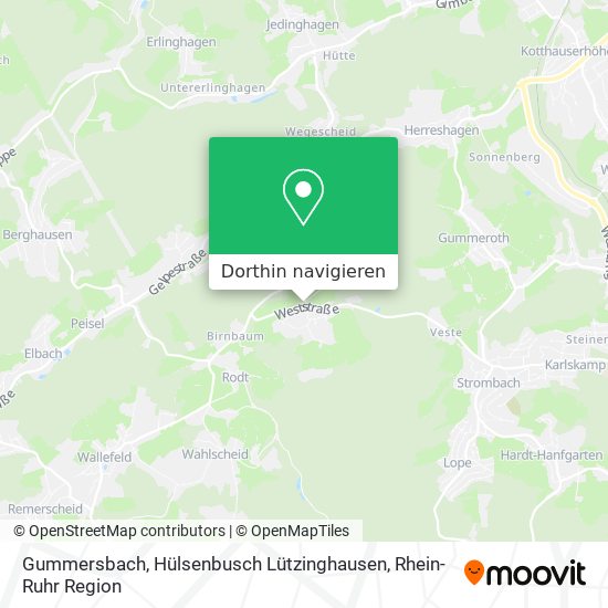 Gummersbach, Hülsenbusch Lützinghausen Karte