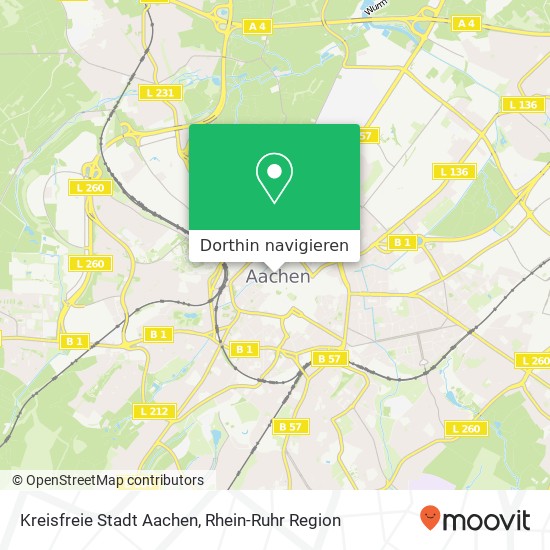 Kreisfreie Stadt Aachen Karte