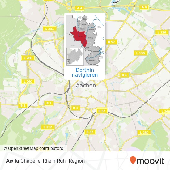 Aix-la-Chapelle Karte