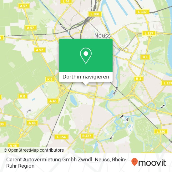 Carent Autovermietung Gmbh Zwndl. Neuss Karte