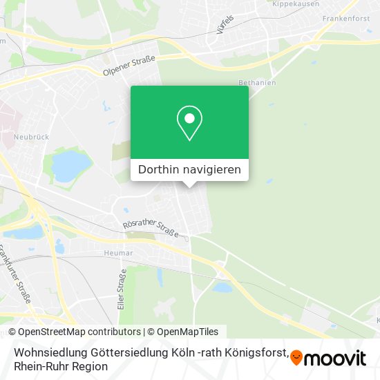 Wohnsiedlung Göttersiedlung Köln -rath Königsforst Karte