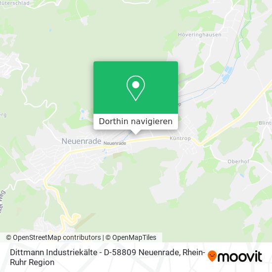 Dittmann Industriekälte - D-58809 Neuenrade Karte