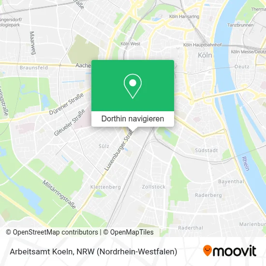Arbeitsamt Koeln Karte