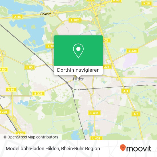 Modellbahn-laden Hilden Karte