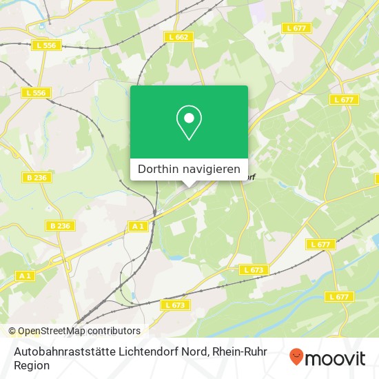 Autobahnraststätte Lichtendorf Nord Karte