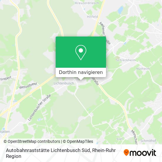 Autobahnraststätte Lichtenbusch Süd Karte