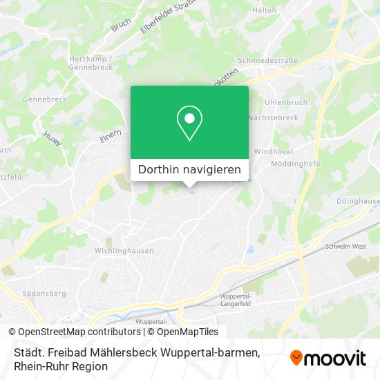 Städt. Freibad Mählersbeck Wuppertal-barmen Karte