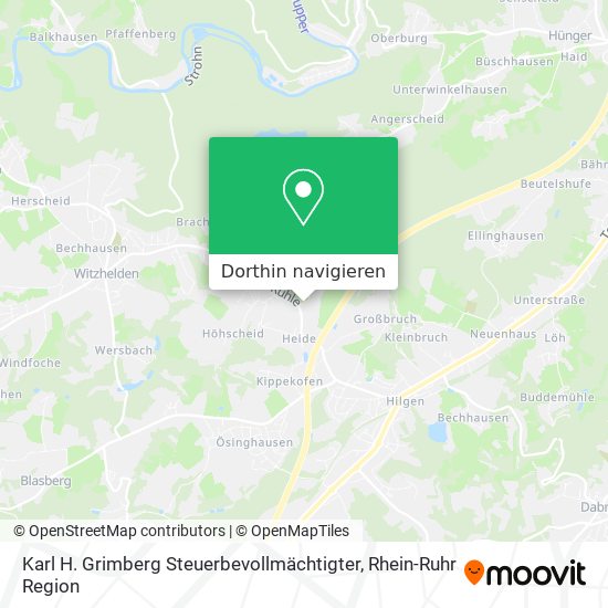 Karl H. Grimberg Steuerbevollmächtigter Karte