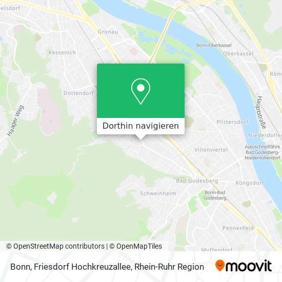 Bonn, Friesdorf Hochkreuzallee Karte