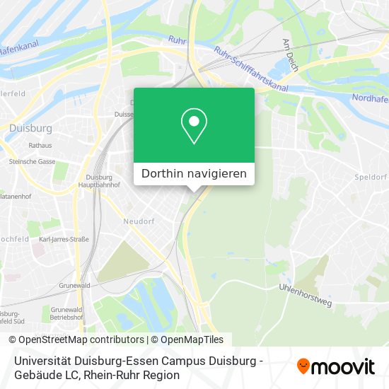 Universität Duisburg-Essen Campus Duisburg - Gebäude LC Karte