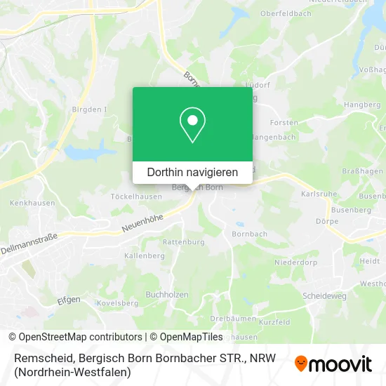 Remscheid, Bergisch Born Bornbacher STR. Karte