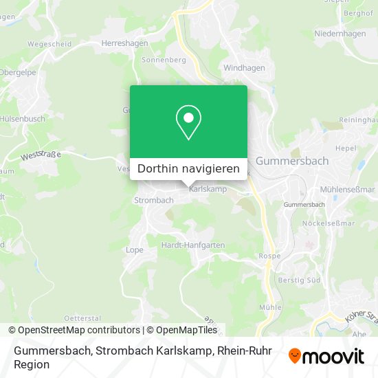 Gummersbach, Strombach Karlskamp Karte