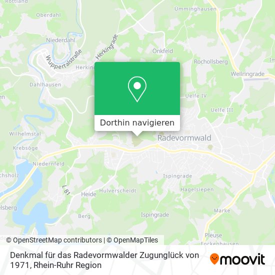 Denkmal für das Radevormwalder Zugunglück von 1971 Karte