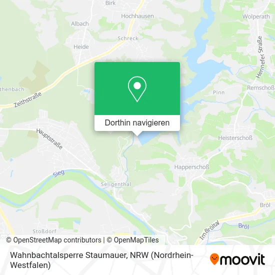 Wahnbachtalsperre Staumauer Karte